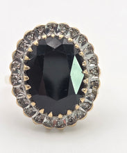 Load image into Gallery viewer, Vintage: 9ct Gold Australian Blue Sapphire 24 Natural Diamonds Diana Cluster Ring
