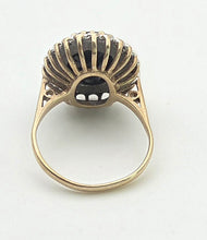 Load image into Gallery viewer, Vintage: 9ct Gold Australian Blue Sapphire 24 Natural Diamonds Diana Cluster Ring
