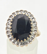 Load image into Gallery viewer, Vintage: 9ct Gold Australian Blue Sapphire 24 Natural Diamonds Diana Cluster Ring
