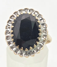 Load image into Gallery viewer, Vintage: 9ct Gold Australian Blue Sapphire 24 Natural Diamonds Diana Cluster Ring
