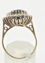 Load image into Gallery viewer, Vintage: 9ct Gold Australian Blue Sapphire 24 Natural Diamonds Diana Cluster Ring
