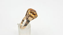 Load image into Gallery viewer, 2430 Vintage: Rare 9ct Gold Large Square Cut Yellow Citrine (12ct) Statement Ring
