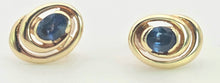 Load image into Gallery viewer, 2251 Vintage: 9ct Gold Blue Sapphires Openwork Stud Earrings
