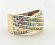 Cargar imagen en el visor de la galería, 2059 Vintage; 9ct  Gold Tiered Natural Diamonds Sparkling Statement Ring
