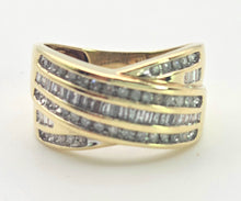 Cargar imagen en el visor de la galería, 2059 Vintage; 9ct  Gold Tiered Natural Diamonds Sparkling Statement Ring
