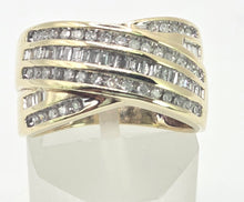 Cargar imagen en el visor de la galería, 2059 Vintage; 9ct  Gold Tiered Natural Diamonds Sparkling Statement Ring
