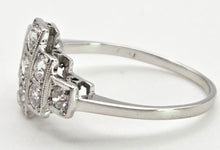 Cargar imagen en el visor de la galería, 2365 Vintage: 18ct White Gold Natural Diamonds (0.55ct) Geometric Set Art Deco Style Ring
