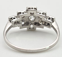 Cargar imagen en el visor de la galería, 2365 Vintage: 18ct White Gold Natural Diamonds (0.55ct) Geometric Set Art Deco Style Ring
