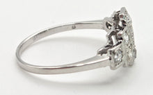Cargar imagen en el visor de la galería, 2365 Vintage: 18ct White Gold Natural Diamonds (0.55ct) Geometric Set Art Deco Style Ring
