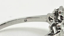 Cargar imagen en el visor de la galería, 2365 Vintage: 18ct White Gold Natural Diamonds (0.55ct) Geometric Set Art Deco Style Ring
