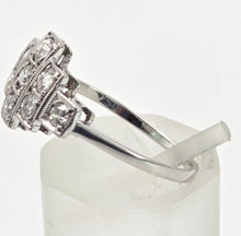 Cargar imagen en el visor de la galería, 2365 Vintage: 18ct White Gold Natural Diamonds (0.55ct) Geometric Set Art Deco Style Ring

