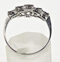 Cargar imagen en el visor de la galería, 2365 Vintage: 18ct White Gold Natural Diamonds (0.55ct) Geometric Set Art Deco Style Ring
