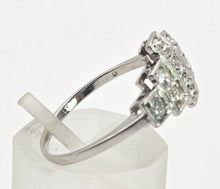 Cargar imagen en el visor de la galería, 2365 Vintage: 18ct White Gold Natural Diamonds (0.55ct) Geometric Set Art Deco Style Ring
