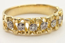 Cargar imagen en el visor de la galería, 2368 Vintage: 18ct Gold Lattice Work 7 Natural Diamonds (0.14ct)  Dress Ring
