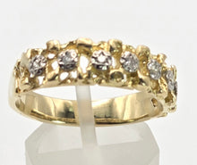 Cargar imagen en el visor de la galería, 2368 Vintage: 18ct Gold Lattice Work 7 Natural Diamonds (0.14ct)  Dress Ring

