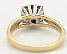 Cargar imagen en el visor de la galería, 2372 Vintage: 18ct Gold Geometric Set Blue Sapphires Natural Diamonds (0.22ct) Ring- From 1969
