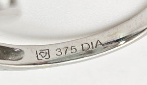 2399 Vintage: 9ct White Gold Pale Green Amethyst 12 Natural Diamonds Cocktail Ring