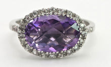 Load image into Gallery viewer, 0123 Vintage: 9ct Gold Purpled Amethyst 28 glacier White Topaz Dress Ring
