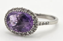 Load image into Gallery viewer, 0123 Vintage: 9ct Gold Purpled Amethyst 28 glacier White Topaz Dress Ring
