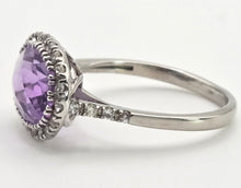 Load image into Gallery viewer, 0123 Vintage: 9ct Gold Purpled Amethyst 28 glacier White Topaz Dress Ring
