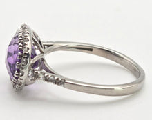 Load image into Gallery viewer, 0123 Vintage: 9ct Gold Purpled Amethyst 28 glacier White Topaz Dress Ring
