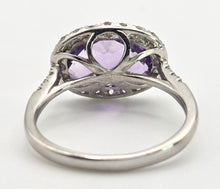 Load image into Gallery viewer, 0123 Vintage: 9ct Gold Purpled Amethyst 28 glacier White Topaz Dress Ring
