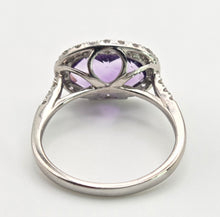 Load image into Gallery viewer, 0123 Vintage: 9ct Gold Purpled Amethyst 28 glacier White Topaz Dress Ring
