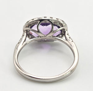 0123 Vintage: 9ct Gold Purpled Amethyst 28 glacier White Topaz Dress Ring
