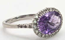 Load image into Gallery viewer, 0123 Vintage: 9ct Gold Purpled Amethyst 28 glacier White Topaz Dress Ring

