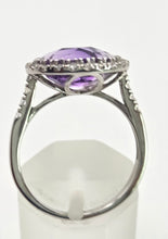Load image into Gallery viewer, 0123 Vintage: 9ct Gold Purpled Amethyst 28 glacier White Topaz Dress Ring
