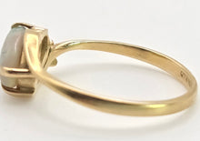 Load image into Gallery viewer, Vintage: Petite 18ct Gold Cabochon White Opal Diamond Snake-Head Ring
