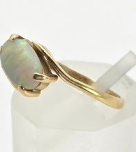 Load image into Gallery viewer, Vintage: Petite 18ct Gold Cabochon White Opal Diamond Snake-Head Ring

