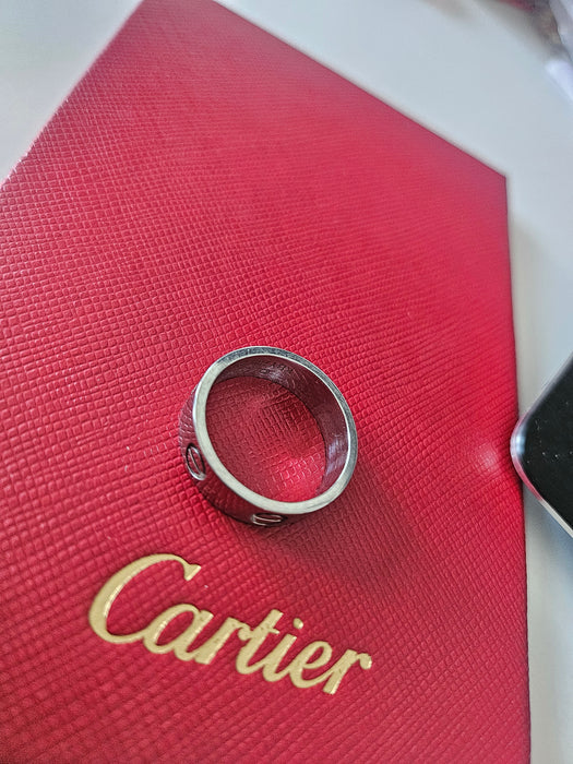 2315 Cartier 18ct White Gold Classic Love Ring- Size 54/N/6.75- Pristine