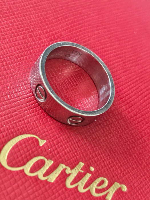 2315 Cartier 18ct White Gold Classic Love Ring- Size 54/N/6.75- Pristine