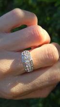 Cargar imagen en el visor de la galería, 2171 Vintage: 9ct White Gold Pink Morganites 24 Natural Diamonds Openwork Ring

