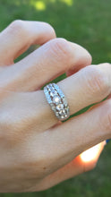 Cargar imagen en el visor de la galería, 2171 Vintage: 9ct White Gold Pink Morganites 24 Natural Diamonds Openwork Ring
