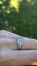 Cargar imagen en el visor de la galería, 2171 Vintage: 9ct White Gold Pink Morganites 24 Natural Diamonds Openwork Ring
