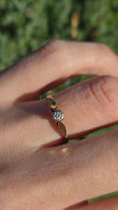 0116 Vintage: Petite 9ct Gold Round Full Cut Diamond Solitaire Ring- From 1981