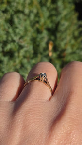 0116 Vintage: Petite 9ct Gold Round Full Cut Diamond Solitaire Ring- From 1981