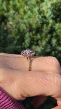Load image into Gallery viewer, 6221 Vintage: 9ct Gold Diamonds Rubies Cluster Ring- From 1985
