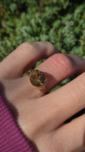 Load image into Gallery viewer, 6211 Vintage: 9ct Gold Hypnotic Round Cut Yellow Citrine Diamonds Cocktail Ring.
