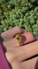 Load image into Gallery viewer, 6211 Vintage: 9ct Gold Hypnotic Round Cut Yellow Citrine Diamonds Cocktail Ring.
