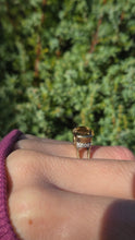Load image into Gallery viewer, 6211 Vintage: 9ct Gold Hypnotic Round Cut Yellow Citrine Diamonds Cocktail Ring.
