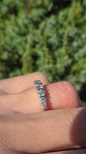 Cargar imagen en el visor de la galería, 2183 Vintage: 18ct Platinum 7 Champagne Diamonds (0.81ct) Half-Eternity/Stacker Ring
