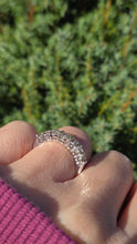 Cargar imagen en el visor de la galería, 2183 Vintage: 18ct Platinum 7 Champagne Diamonds (0.81ct) Half-Eternity/Stacker Ring
