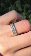 Cargar imagen en el visor de la galería, 2122 Vintage: 9ct White Gold 22 Natural Diamonds Tiered Stacker/ Dress Ring
