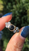 Load image into Gallery viewer, Vintage; 18ct Gold Blue Sapphire Natural Diamonds (0.68ct) Trefoil Set ring
