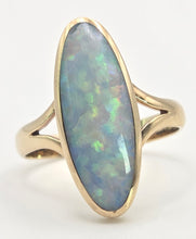 Load image into Gallery viewer, 2461 Vintage; 9ct Gold Marquise Cut White Opal Dress Ring
