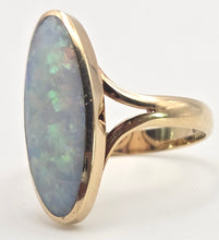 Load image into Gallery viewer, 2461 Vintage; 9ct Gold Marquise Cut White Opal Dress Ring
