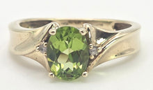 Load image into Gallery viewer, 2477 Vintage; 9ct Gold Peridot White Sapphire Accents Dress Ring
